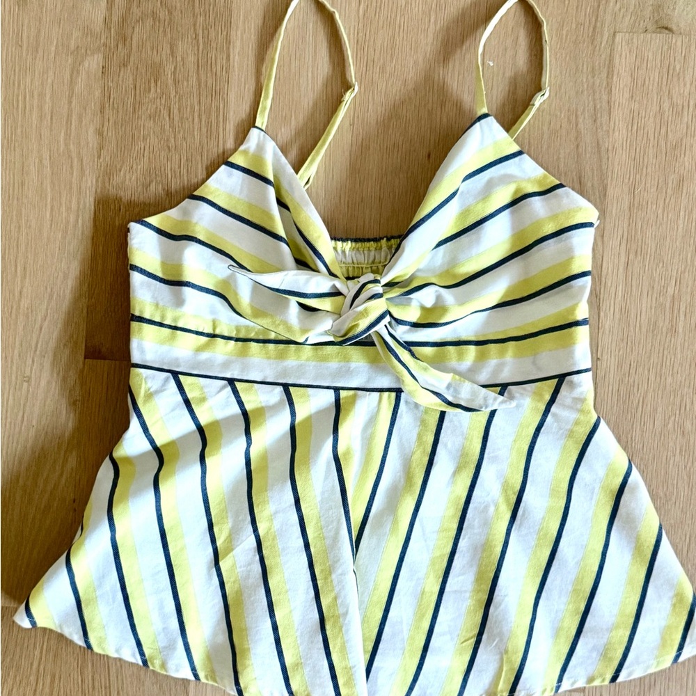 Cupcakes and Cashmere - Yellow, Blue & White Striped Top